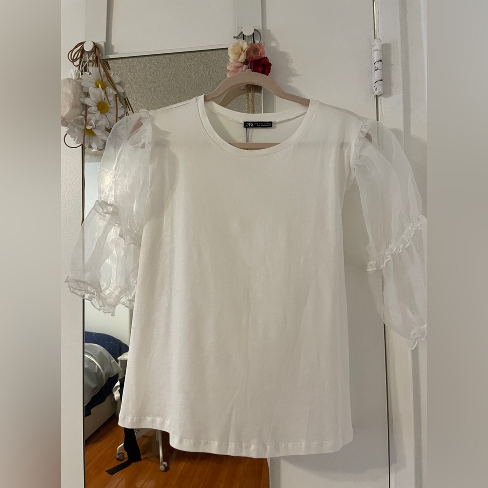 Zara Tulle T Shirt
